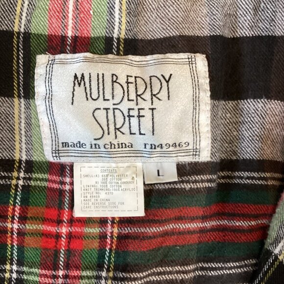 Mulberry Street Poncho Jacket Khaki Corduroy Flannel Lined Canvas Toggle L #121i - Picture 10 of 11